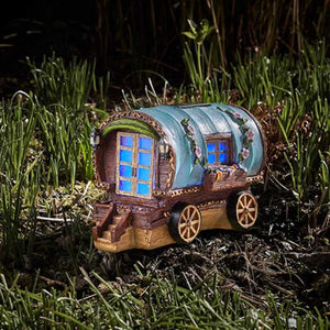 Gypsy Rose Caravan Elvedon Solar Powered Houses - Indoor or Outside - Pixie, Fairy, Elf