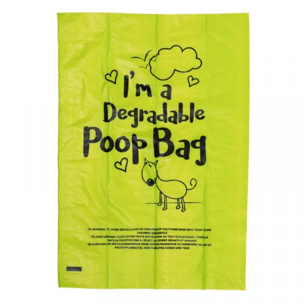 Degradable Poop Bags - Dog Toilet Bags - Choose quantity - Rolls of 15 bags - Tough & degradable