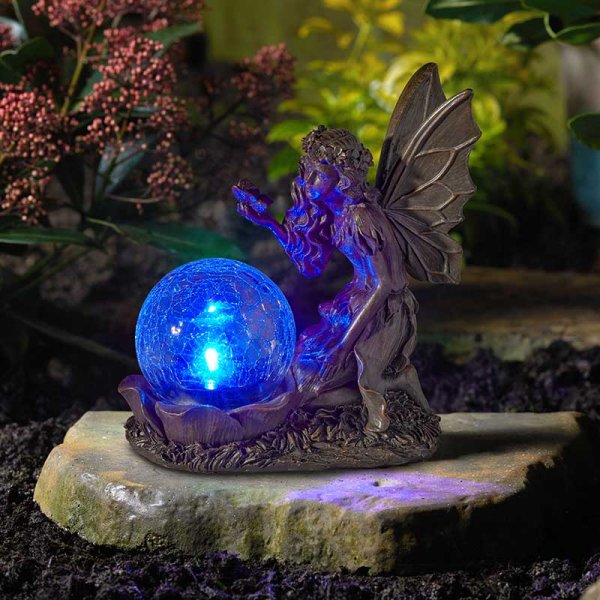 Gazing Fairy - Solar Figurines - 19 x 17 x 9 cm