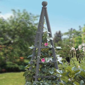 Wooden Obelisk - Woodland Obelisk 1.9m, 1.5m - Brown, Green or Slate - Plant support Smart Garden