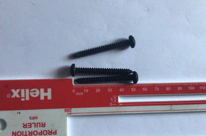 Pack of 3 - Phillips (Cross) Self Tapping Pan Head Screws - Black Stainless Steel 5.5mm x 50mm long