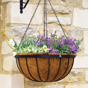 14" inch 35cm Saxon Hanging Basket - With coir liner