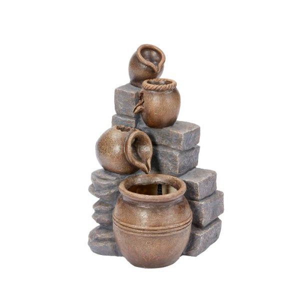 Cascade Pot Falls - Hybrid Power Solar Powered with battery back-up- Water feature