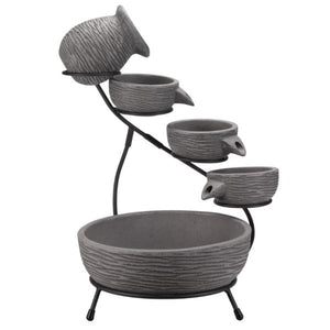 Ceramic Poseidon Cascade - Grey - Solar Powered Water Feature - Smart Solar - No mains required