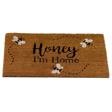 Load image into Gallery viewer, Honey Decoir Mat 75 x 45cm  - Honey Bees Pattern Doormat -&#39;Honey I&#39;m Home&#39;
