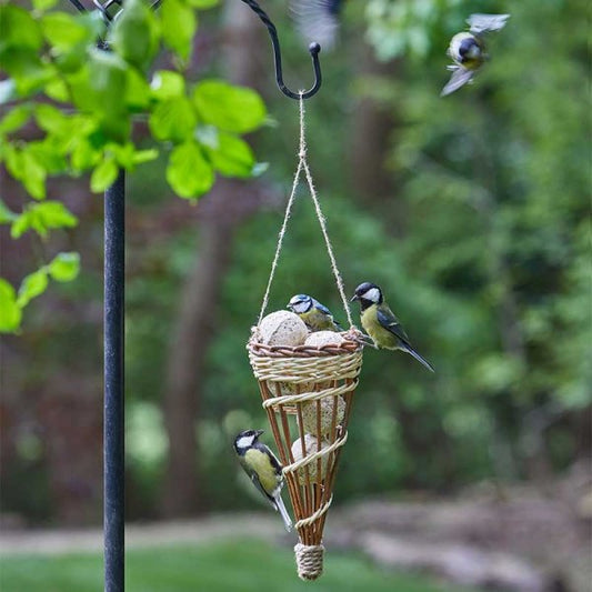 Willow Suet Fat Ball Feeder - Natural Hand Crafted Willow Bird Feeder