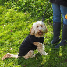 Load image into Gallery viewer, Dog Coat Jacket WalkAbout Jet Black Therma Fleece - Various size options
