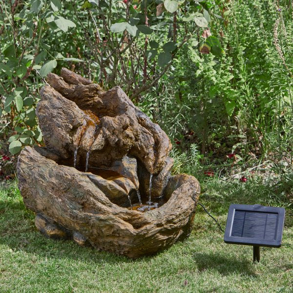 Wychwood Falls - Hybrid Power (battery backup) Solar - Water Feature Fountain