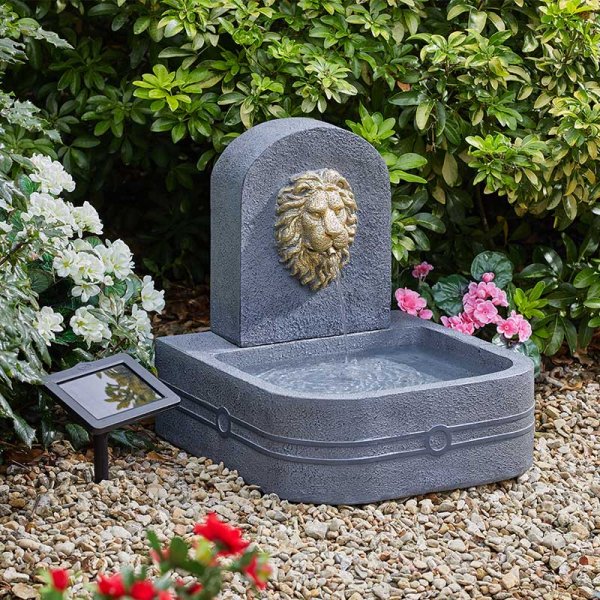 Lions Head - Solar Powered Water Feature Fountain - No Mains required