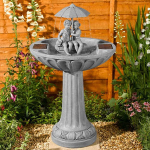 Umbrella Fountain - Solar Powered Water Feature Fountain - No Mains required