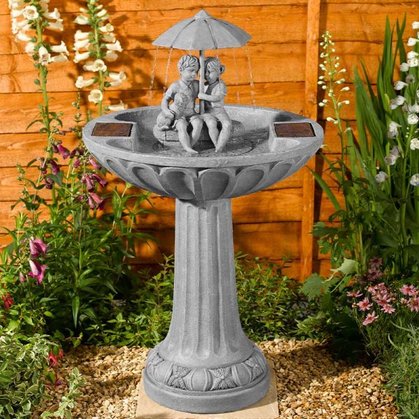 Umbrella Fountain - Solar Powered Water Feature Fountain - No Mains required