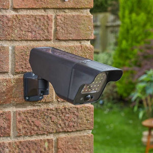 PIR Floodlight & Decoy Camera 280L Solar Charged (no mains wiring required)
