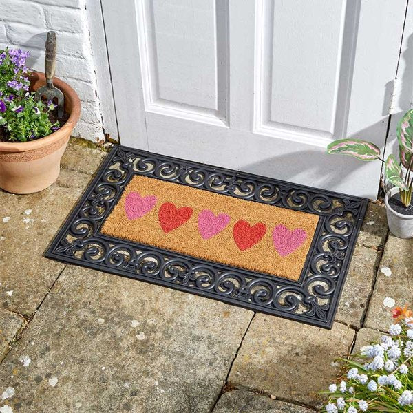 Hearts Decoir Insert Mat 23x53cm - Coir Mat - Doormat insert (INSERT ...