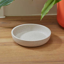 Load image into Gallery viewer, FloorGrip Bamboo Shallow Cat Bowl - Stone or Slate with non slip grip pads on base.
