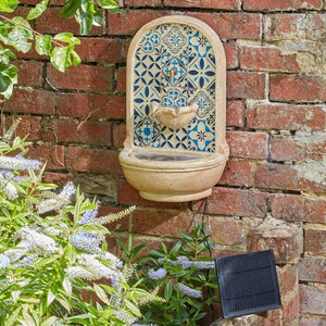Aragon Wall Fountain - Solar Powered Water Feature - 50 x 32 x 19 cm