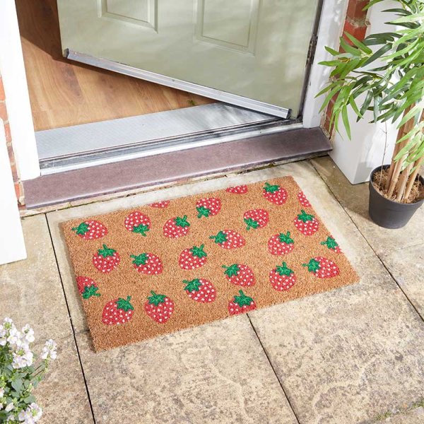 Strawbs! Decoir Mat 45 x 75cm Door Mat Decor Strawberry pattern