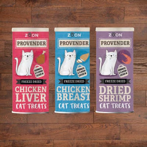 Provender Freeze Dried Cat Treats - 20g sachets - Choose from; Chicken Liver, Chicken Breast or Shrimp