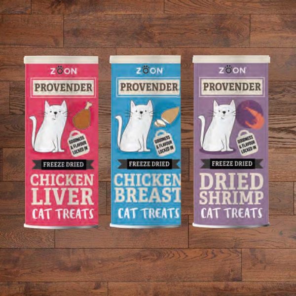 Provender Freeze Dried Cat Treats - 20g sachets - Choose from; Chicken Liver, Chicken Breast or Shrimp