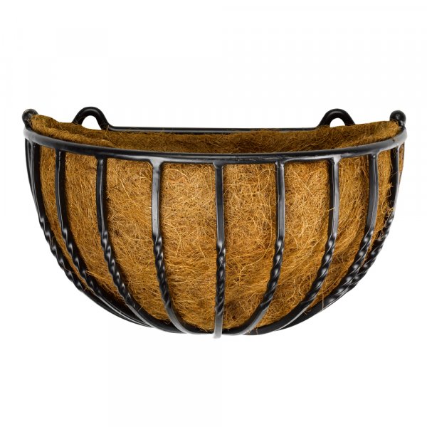 16" inch 40cm Forge Wall Basket  - Metal Flower Basket With Coir Liner