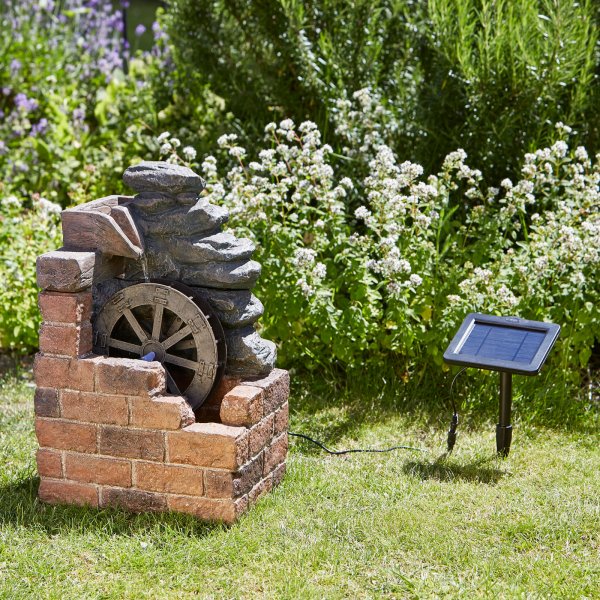 Heywood Mill Fountain - Solar Powered Water Feature Fountain - No Mains required