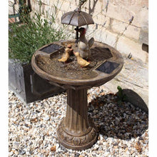 Load image into Gallery viewer, Duck Family  - Solar Powered Water Feature Fountain - No Mains required
