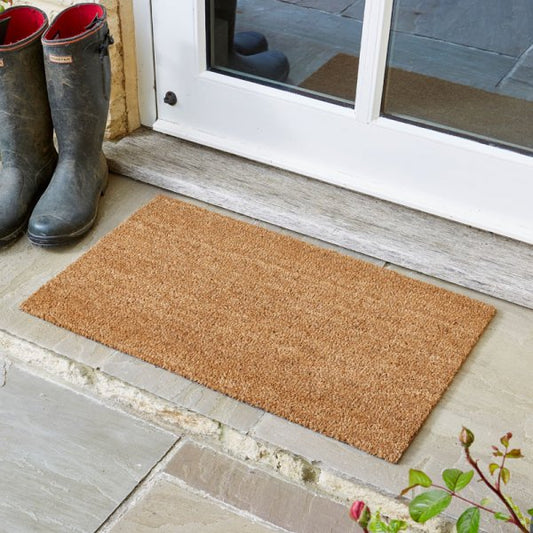 Original Decoir Mat 75x45cm | Natural Coir Doormat | Plain | Slip Resistant PVC Backing