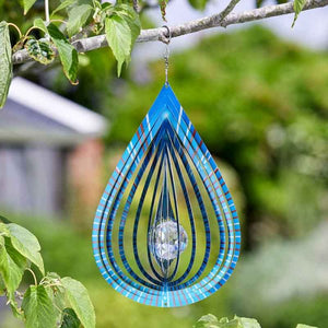 Crystal Teardrop Spinner - Azure - Hanging spinning ornament