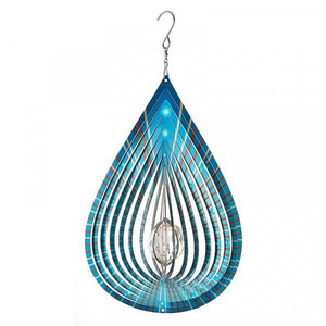 Crystal Teardrop Spinner - Azure - Hanging spinning ornament