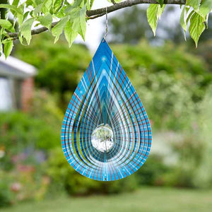 Crystal Teardrop Spinner - Azure - Hanging spinning ornament