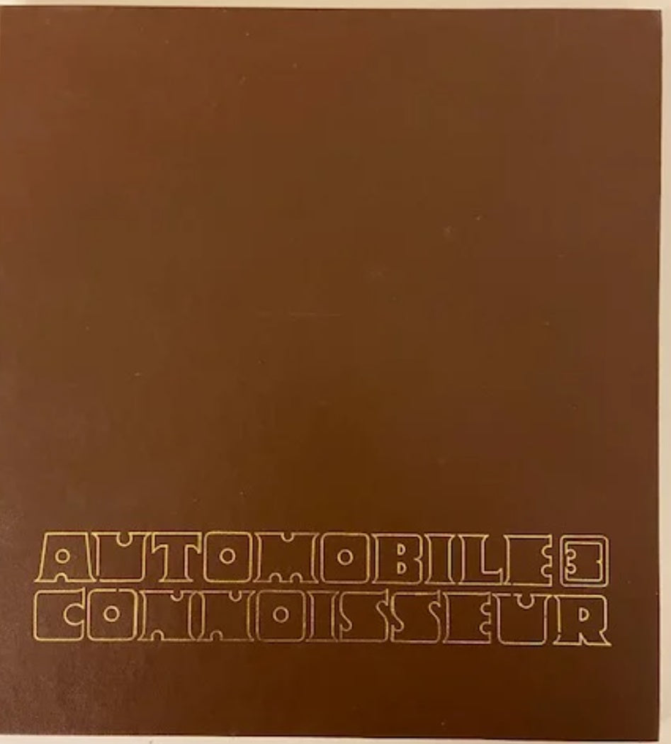 Automobile Connoisseur No.3 - Hardcover - 1970 - Speed & Sport Publications
