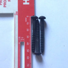 Load image into Gallery viewer, Slotted (spade) Button Head Wood Screw - Black Stainless Steel 5.5mm x 50mm long
