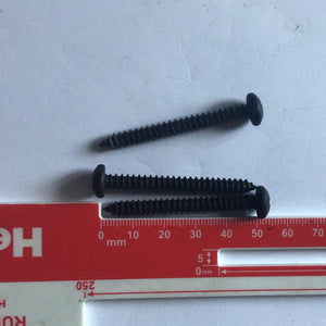 Pack of 3 - Phillips (Cross) Self Tapping Pan Head Screws - Black Stainless Steel 5.5mm x 50mm long