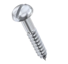 Load image into Gallery viewer, Pack of 3 - Slotted (spade) Button Head Wood Screws - Stainless Steel 5.5mm W x 50mm long
