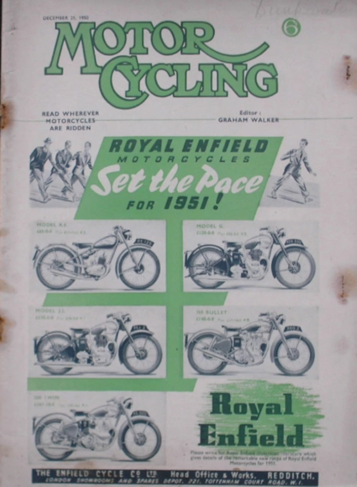 the motor cycle: 21 December 1950 [Paperback] the motor cycle