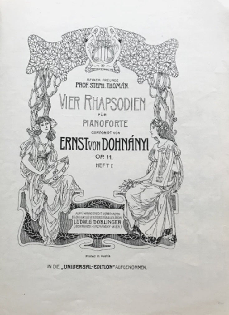 Vier Rhapsodien fur Pianoforte Ernst von Dohnanyi Op. 11, Alfred Lengnick and Co
