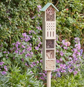 Bug & Bee Tower Column Post Bug & Bee house, hotels - Safe place, bees & insects FSC 1