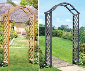 Garden Archways Metal or Woodland Arch - Powder coated Black, Slate or Tan