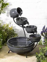 Load image into Gallery viewer, Ceramic Aphrodite Cascade - Grey - Solar Powered Water Feature - Smart Solar
