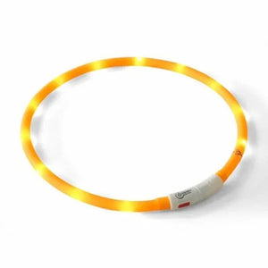 Glow in the dark, Flash & Go Rechargeable 'See-Dog' Ring  - LED lights - Various sizes S/M or M/L