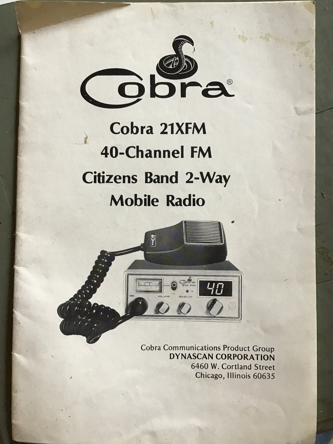 Cobra communications, citizen band, CB2 way radio Mobile radio 20 1XFM 40 channel FM manual
