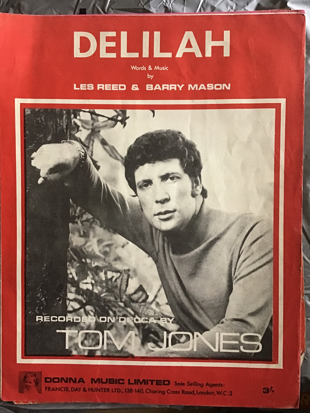 Delilah - Les Reed and Barry Mason - Tom Jones - Music and words sheet music.