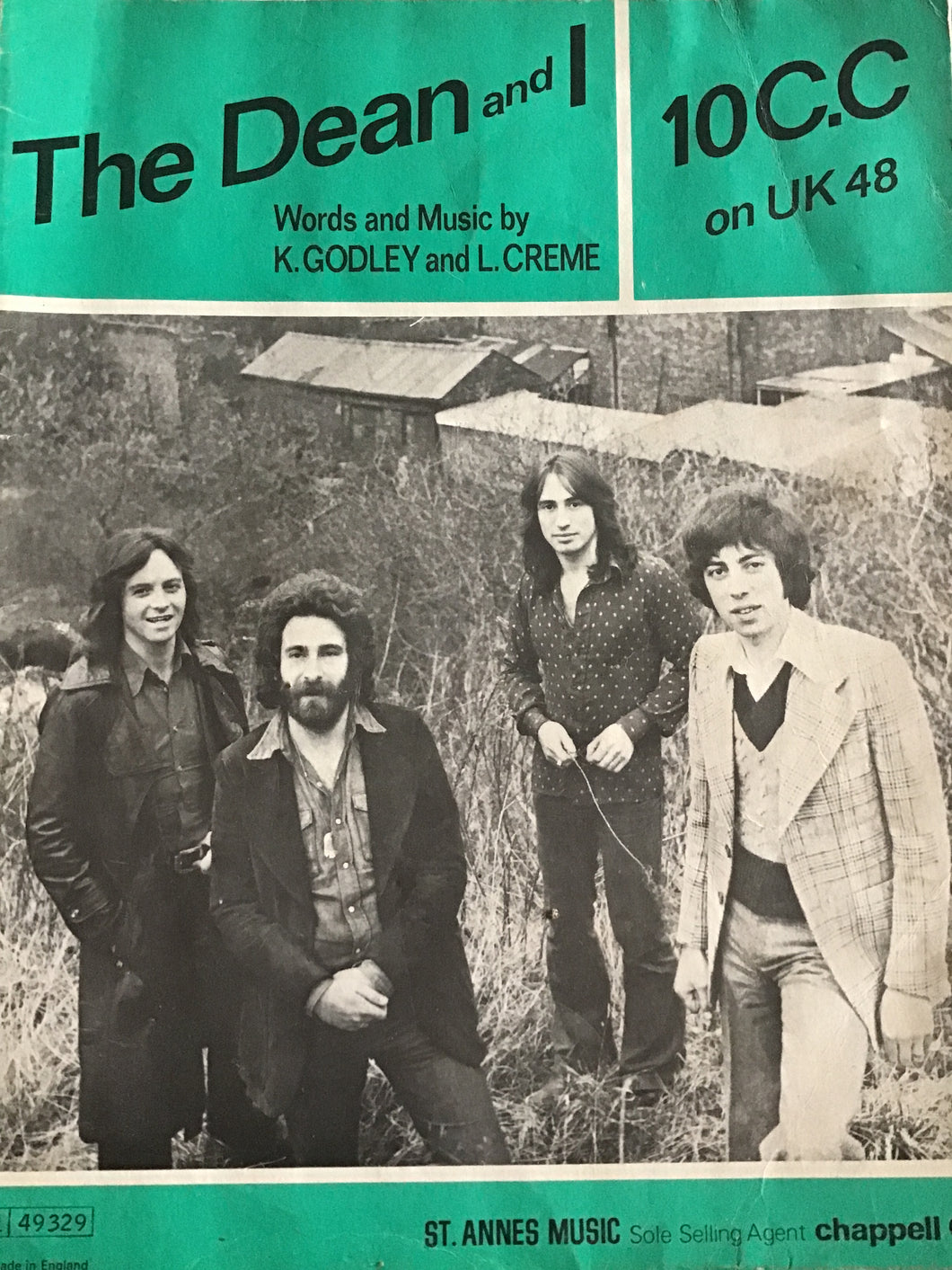 10cc The Dean and I - Music and words sheet music.