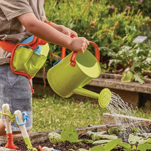 Children's Gardening Kit - Includes - Wheelbarrow, Watering Can, Tool Belt and Dust Pan with Brush - Kids gardening package