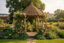 Load image into Gallery viewer, 1qty x 120cm Structural Hazel 75mm (3") diameter up to 240cm (8ft) also available Hazel rustic country round poles posts.
