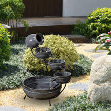 Load image into Gallery viewer, Ceramic Aphrodite Cascade - Grey - Solar Powered Water Feature - Smart Solar
