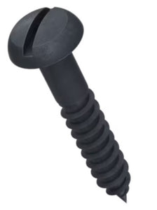 No.12 5.5mm x 50mm Slotted (spade) Button Head Wood Screws - Black Marine Grade Stainless Steel (A4)