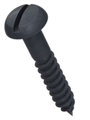 No.12 5.5mm x 50mm Slotted (spade) Button Head Wood Screws - Black Marine Grade Stainless Steel (A4)