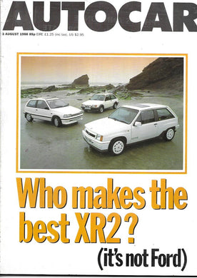 Autocar 3 August 1988 - 'Who makes the best XR2 (it's not Ford)'