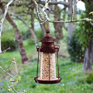 Lighthouse Seed Feeder - Copper effect - Bird Feeder - Animal Feeder