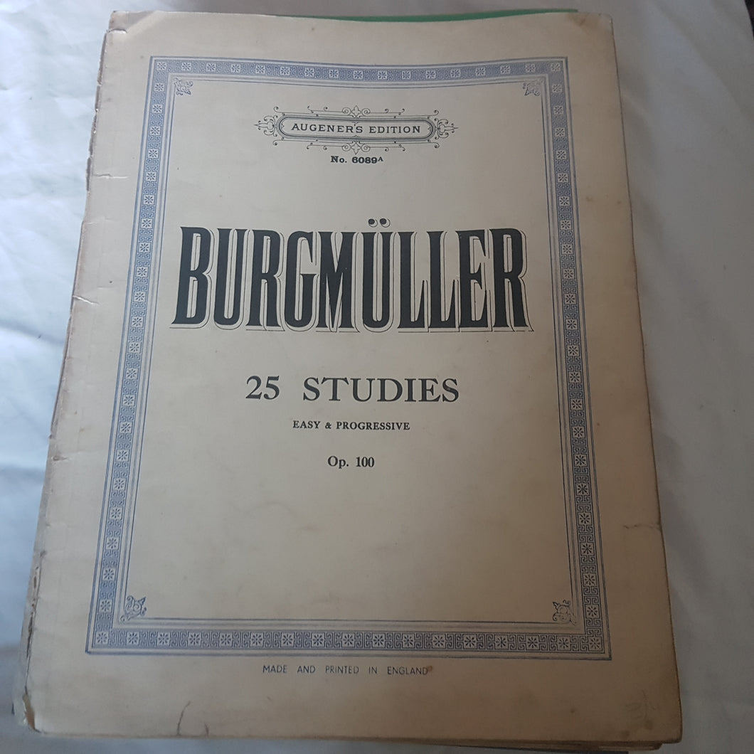 Augener's Edition No. 6089A Burgmüller 25 Studies OP.100 Sheet music